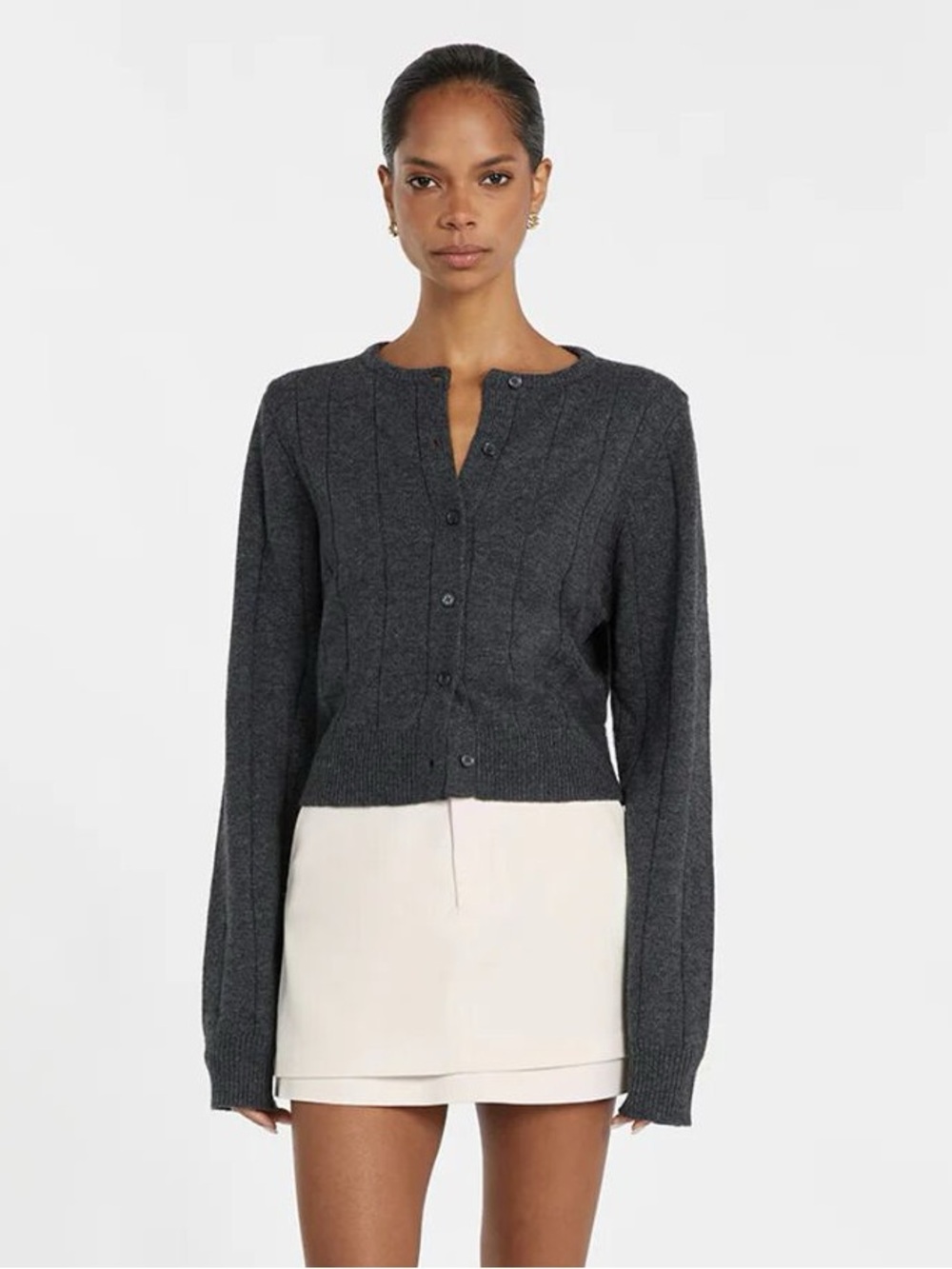 DISSH - Levi Charcoal Marle Knit Cardigan